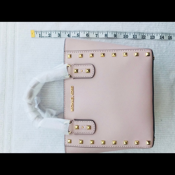 SOLD Michael Kors Sandrine Stud Crossbody Pink - Picture 6 of 8